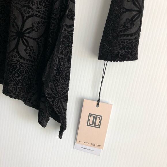 🆕 Ivanka Trump textured pattern velour texture crewneck top sz small NWT - Picture 4 of 6